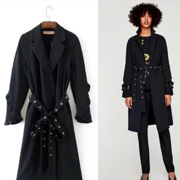 ZARA BLUE TRENCH COAT !! - Picture 1 of 13